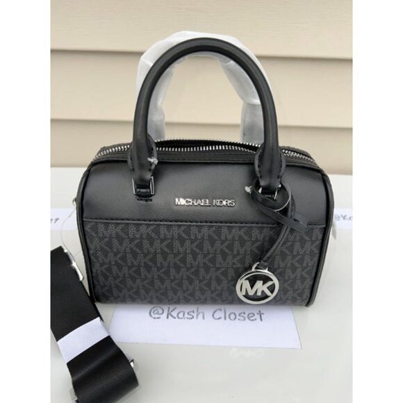 Michael Kors duffle crossbody bag XS purse MK signature black - Picture 8 of 12